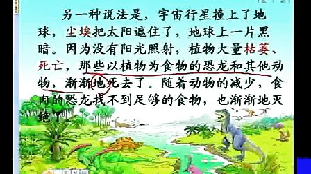 浙江省电子白板示范课《恐龙的灭绝》