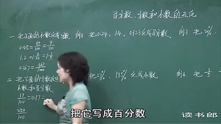 数学小学6上5.2 百分数和分数_小数的互化_4eb1_黄冈数学视频