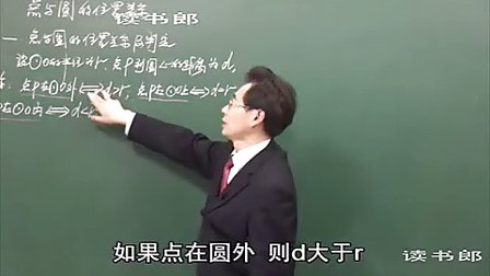 数学初中3上24.2 点和圆的位置关系_1631_黄冈数学视频