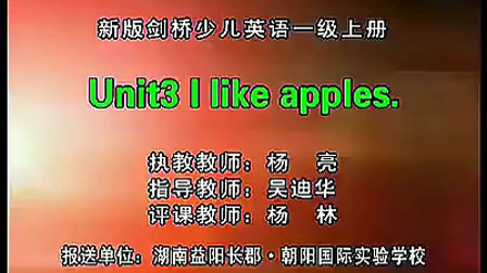 unit3 i like apples 小学英语优质课展示